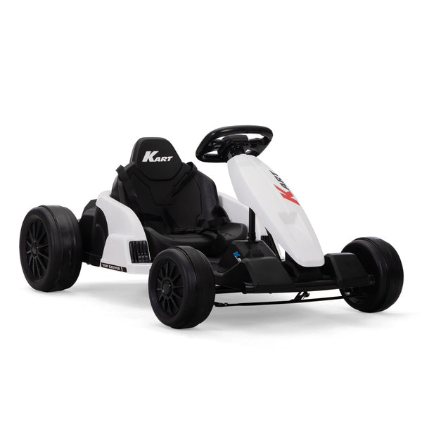 English Elm 24v Electric Kids Go Kart Dual Motor Drift Racer with Safety Gear Included W2181P152214