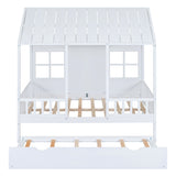 Hearth and Haven Martin Full Size House-Shaped Daybed with Twin Size Trundle, White LP001667AAK-1