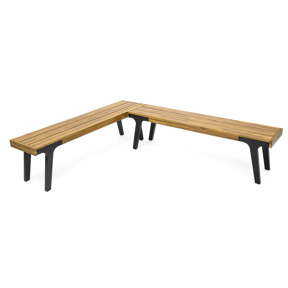 English Elm Christopher Knight Home® - BENCH( Acacia Wood Outdoor Dining Table for 6 with Rust‑Resistant Metal Legs, UV Treated Teak Finish, 300 lb Capacity 74323.00