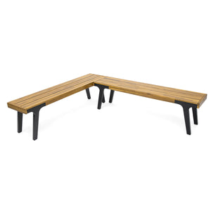English Elm Christopher Knight Home® - BENCH( Acacia Wood Outdoor Dining Table for 6 with Rust‑Resistant Metal Legs, UV Treated Teak Finish, 300 lb Capacity 74323.00