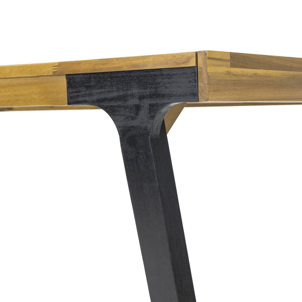 English Elm Christopher Knight Home® - DINING Table - Acacia Wood Outdoor Patio Table with Powder-Coated Metal Legs, UV Resistant Seating for 6 Adults 74322.00