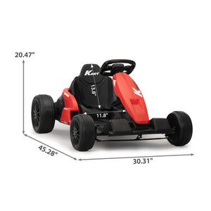 English Elm 24v Electric Kids Go Kart Dual Motor Drift Racer with Safety Gear Included W2181P152212