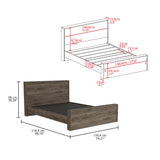 English Elm Full Size Bed Base Forum, Bedroom, Dark Brown