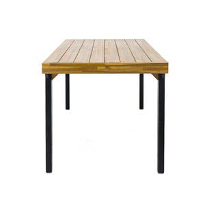 English Elm Christopher Knight Home® - DINING Table - Acacia Wood Outdoor Patio Table with Powder-Coated Metal Legs, UV Resistant Seating for 6 Adults 74322.00