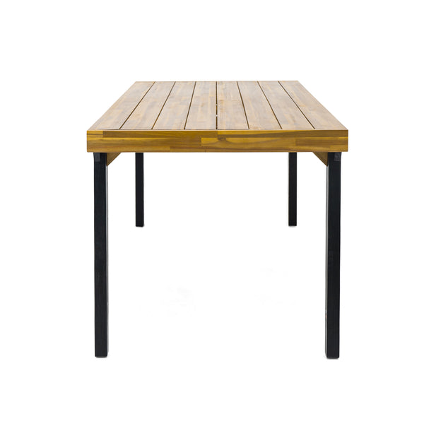 English Elm Christopher Knight Home® - DINING Table - Acacia Wood Outdoor Patio Table with Powder-Coated Metal Legs, UV Resistant Seating for 6 Adults 74322.00