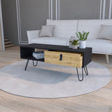 English Elm Coffee Table Magness, Living Room, Black / Macadamia