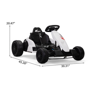 English Elm 24v Electric Kids Go Kart Dual Motor Drift Racer with Safety Gear Included W2181P152214