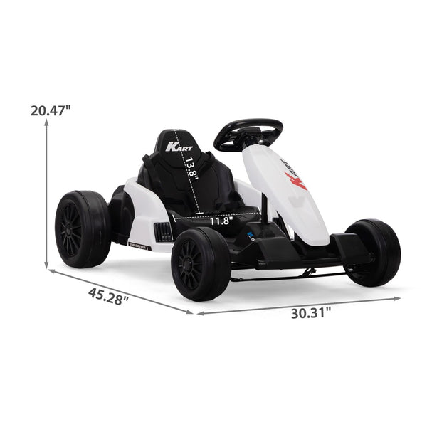 English Elm 24v Electric Kids Go Kart Dual Motor Drift Racer with Safety Gear Included W2181P152214