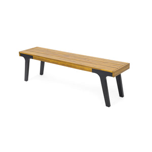 English Elm Christopher Knight Home® - BENCH( Acacia Wood Outdoor Dining Table for 6 with Rust‑Resistant Metal Legs, UV Treated Teak Finish, 300 lb Capacity 74323.00