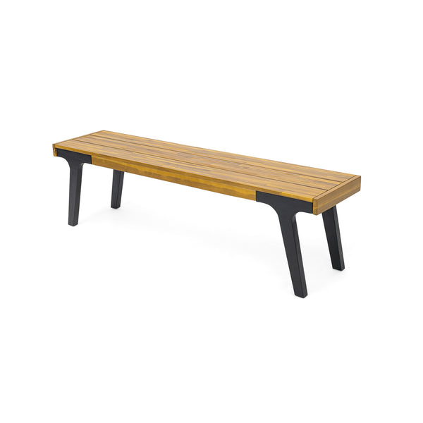 English Elm Christopher Knight Home® - BENCH( Acacia Wood Outdoor Dining Table for 6 with Rust‑Resistant Metal Legs, UV Treated Teak Finish, 300 lb Capacity 74323.00