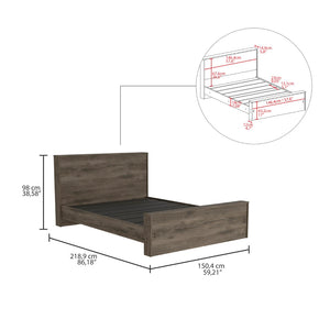 English Elm Full Size Bed Base Forum, Bedroom, Dark Brown