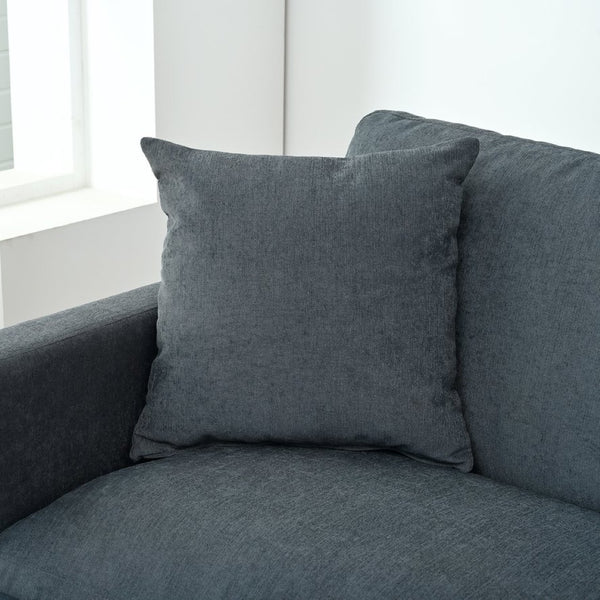 English Elm 107.87'sectional Sofa with Ottoman Pine Frame Removable Cushions Living Room Seating Dark Gray W680S00009