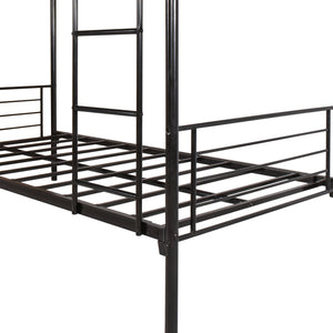 English Elm Twin Metal Bunk Bed Twin over Twin Sturdy Guardrail Ladder Space-Saving High Bottom 36" PlayFriendly W84034154