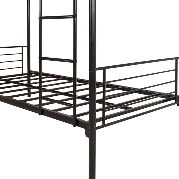 English Elm Twin Metal Bunk Bed Twin over Twin Sturdy Guardrail Ladder Space-Saving High Bottom 36" PlayFriendly W84034154