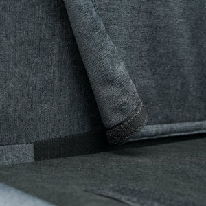English Elm 107.87'sectional Sofa with Ottoman Removable Cushions Pine Frame L-shaped Living Room Dark Gray W680S00146
