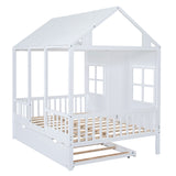 Hearth and Haven Martin Full Size House-Shaped Daybed with Twin Size Trundle, White LP001667AAK-1