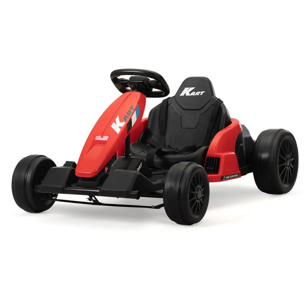 English Elm 24v Electric Kids Go Kart Dual Motor Drift Racer with Safety Gear Included W2181P152212