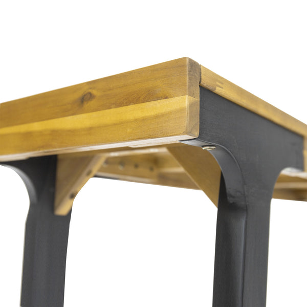 English Elm Christopher Knight Home® - BENCH( Acacia Wood Outdoor Dining Table for 6 with Rust‑Resistant Metal Legs, UV Treated Teak Finish, 300 lb Capacity 74323.00