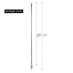 English Elm Set of 6 Solar String Light Poles 9 Ft Iron Stands with Horn Hooks for Outdoor Patios W2181P152206