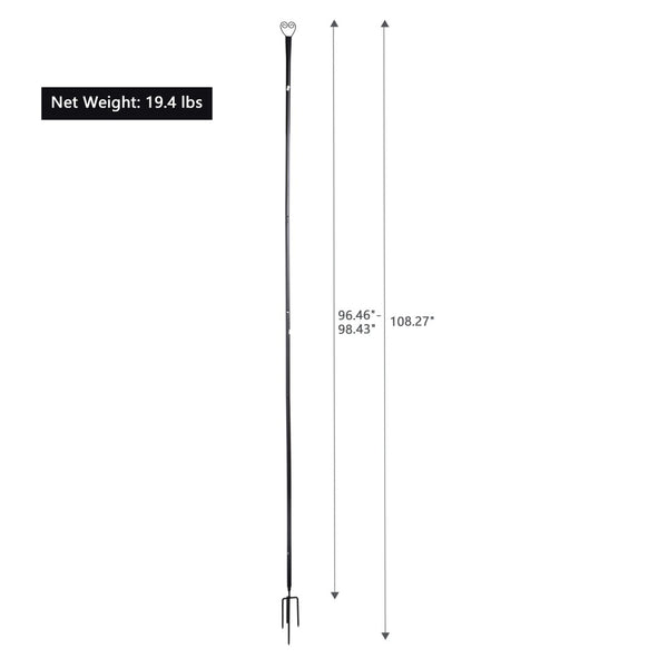 English Elm Set of 6 Solar String Light Poles 9 Ft Iron Stands with Horn Hooks for Outdoor Patios W2181P152206