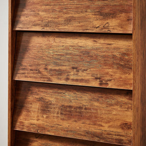 English Elm 4 Drawer Double Dresser with Vintage Bevel Design, Brown MDF Storage Chest for Tidy Rooms, Compact Elegance W578132027