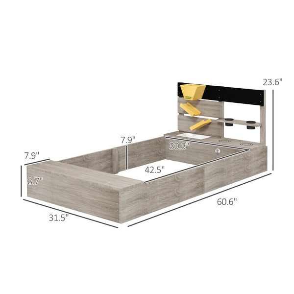 English Elm Wooden Fir Sandbox with Built-in Kitchen Sink and Stovetop for Outdoor Kids Play W2225P152513