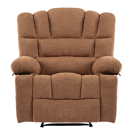 English Elm Massage Recliner Chair with Heating, 8-Point Vibration, 5 Modes, Cup Holders, Lumbar Support and Timer Brown W1403P152417
