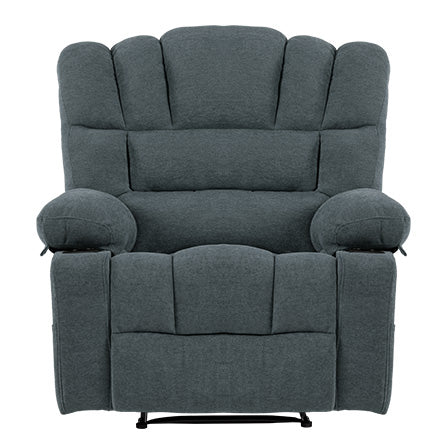English Elm Massage Recliner Chair with Heating, 8-Point Vibration, 5 Modes, Cup Holders, Lumbar Support and Timer Grey W1403P152415