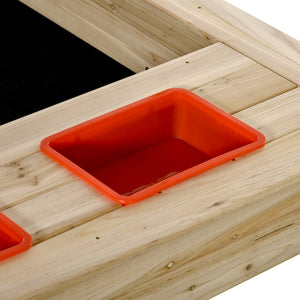 English Elm Kids Fir Wood Outdoor Sandbox with Adjustable Canopy Uv Shade and Fabric Liner W2225P152507
