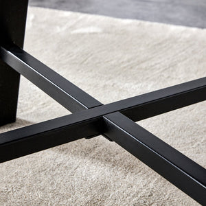 English Elm A modern minimalist circular wooden dining table 42” MDF tabletop, black metal legs, quick 15‑min assembly, versatile home office decor W1151P195678