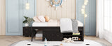 Hearth and Haven Versatile Full Bed with Trundle, Under Bed Storage Box and Nightstand .Espresso W504S00125