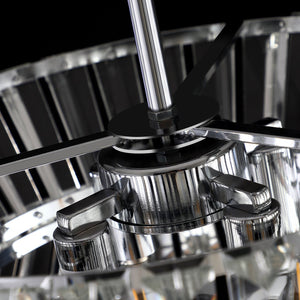 English Elm 16" Elegant Crystal Pendant Chandelier 7-Light Drum Fixture with K9 Crystals for Dining Room Ambiance Transparent W1340120165