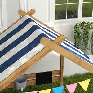 English Elm Wooden Playhouse Sandbox with Canopy Solid Fir Backyard Play Set for Kids W2225P152512