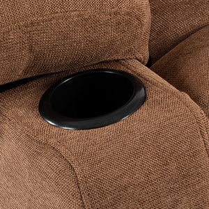 English Elm Massage Recliner Chair with Heating, 8-Point Vibration, 5 Modes, Cup Holders, Lumbar Support and Timer Brown W1403P152417