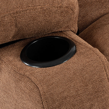 English Elm Massage Recliner Chair with Heating, 8-Point Vibration, 5 Modes, Cup Holders, Lumbar Support and Timer Brown W1403P152417