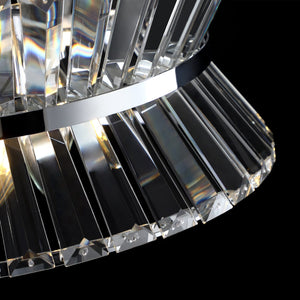 English Elm 16" Elegant Crystal Pendant Chandelier 7-Light Drum Fixture with K9 Crystals for Dining Room Ambiance Transparent W1340120165