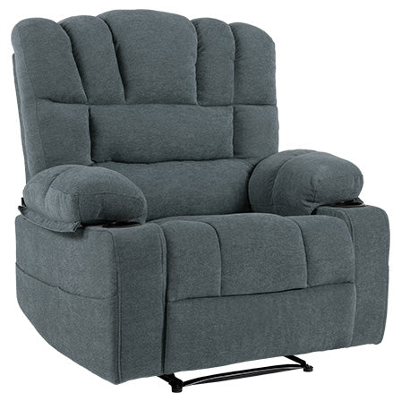 English Elm Massage Recliner Chair with Heating, 8-Point Vibration, 5 Modes, Cup Holders, Lumbar Support and Timer Grey W1403P152415