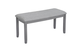 English Elm 6 Piece Kitchen Dining Set – Modern Rectangular Table & 4 Upholstered Chairs With Bench In Gray Finish W1998S00004