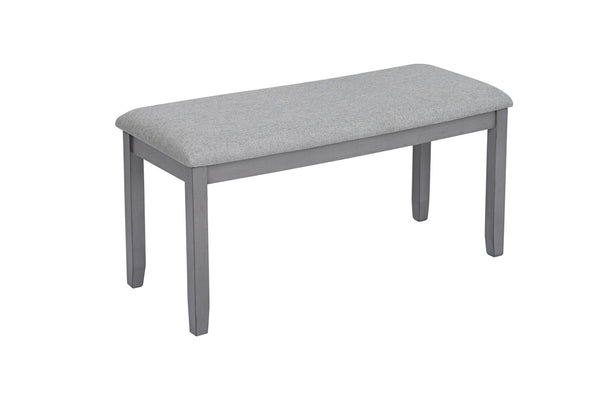 English Elm 6 Piece Kitchen Dining Set – Modern Rectangular Table & 4 Upholstered Chairs With Bench In Gray Finish W1998S00004