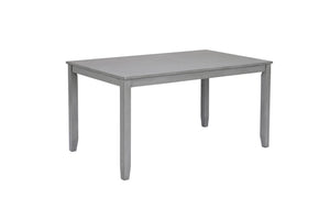English Elm 6 Piece Kitchen Dining Set – Modern Rectangular Table & 4 Upholstered Chairs With Bench In Gray Finish W1998S00004
