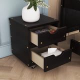 Hearth and Haven Versatile Full Bed with Trundle, Under Bed Storage Box and Nightstand .Espresso W504S00125