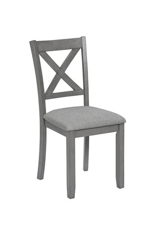 English Elm Wooden 5 Piece Dining Set Birch Veneer Table X-back Chairs for Small Spaces W1998S00012