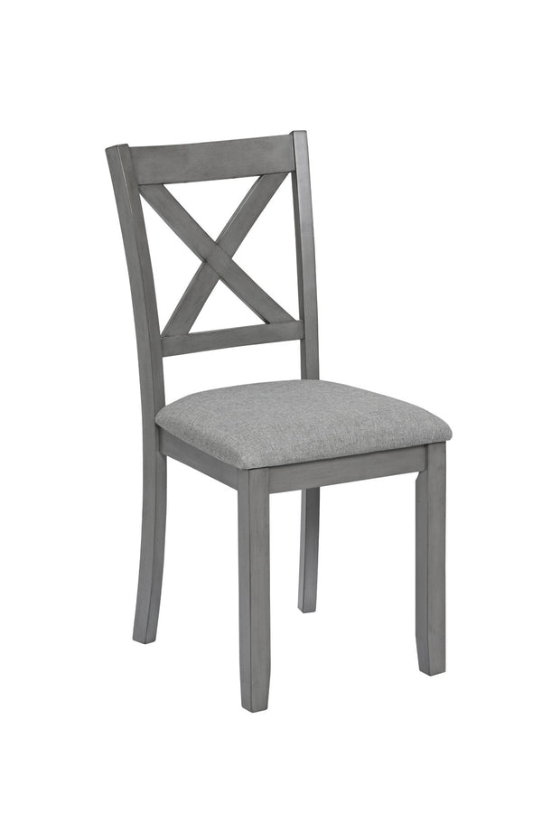English Elm Wooden 5 Piece Dining Set Birch Veneer Table X-back Chairs for Small Spaces W1998S00012