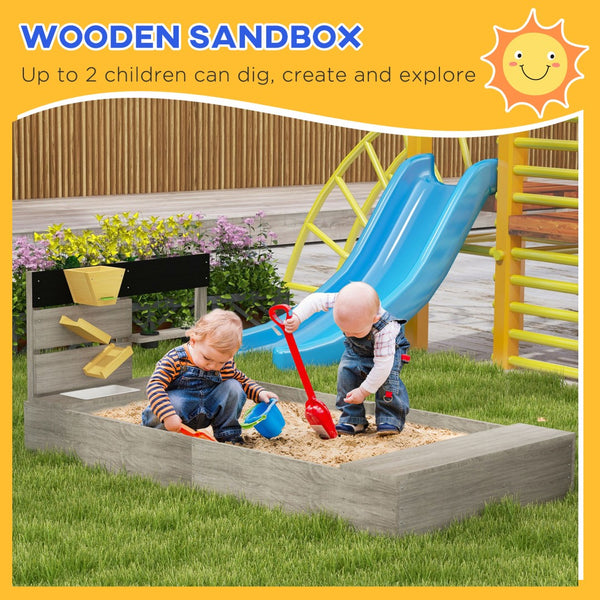 English Elm Wooden Fir Sandbox with Built-in Kitchen Sink and Stovetop for Outdoor Kids Play W2225P152513