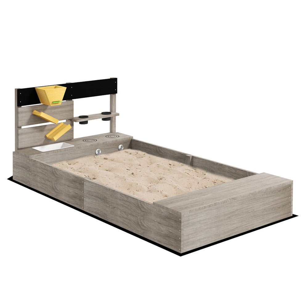 English Elm Wooden Fir Sandbox with Built-in Kitchen Sink and Stovetop for Outdoor Kids Play W2225P152513
