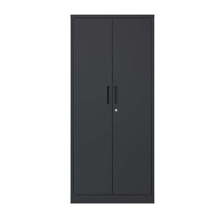 English Elm 72"H Metal Garage Storage Cabinet Black – Locking 3-Point Steel Cabinet with 4 Adjustable Shelves, Anti-Tip Safety T2398P152542