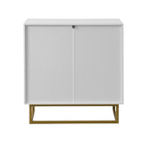 Hearth and Haven White and Gold Storage Cabinet with 2 Doors, Modern Buffet Sideboard Cabinet, Kitchen Buffet Cabinet with Storage Sideboard Buffet For Living Room W409128108