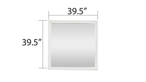 English Elm Denver Modern Square Mirror in Natural Rustic Finish — Sleek Bedroom Wall Decor, Elegant Functional Accent G150108558