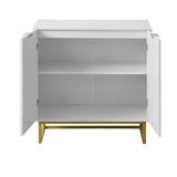 Hearth and Haven White and Gold Storage Cabinet with 2 Doors, Modern Buffet Sideboard Cabinet, Kitchen Buffet Cabinet with Storage Sideboard Buffet For Living Room W409128108