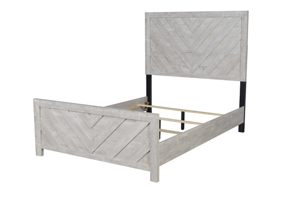 English Elm DENVER Modern Full Bed in Natural Wood Finish — Sleek Solid & Manufactured Wood Frame, Stylish Headboard (Full) B009S01268